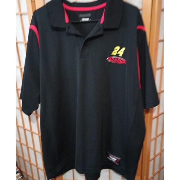 Hendrick Motorsports NASCAR 24 Jeff Gordon Polo 2XL Black Red Trim - Picture 1 of 14